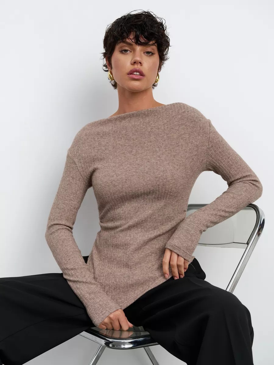Women's Shoulder-baring Sweater Slim Fit Off-shoulder Top
