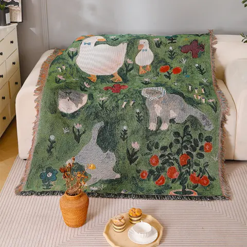 Ancient-style Artistic Tapestry Sofa Blanket Knitted Throw