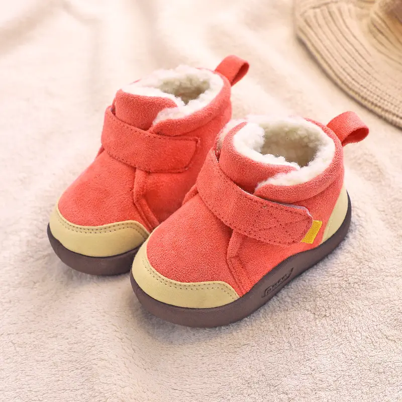 Fleece-lined Thick Non-slip Soft Bottom Boys And Girls Short Boots Infant Snow Boots