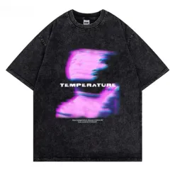 Retro Washed Distressed Loose Casual Heavy Cotton Short Sleeve - 0818 Models-Xxxl - View 1
