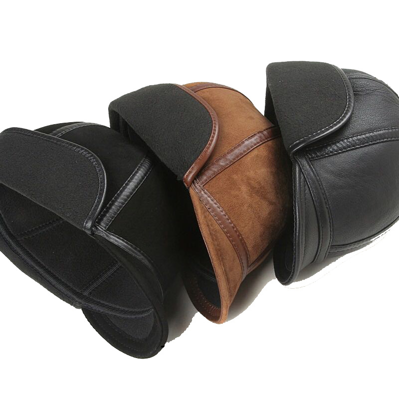 Casual Leather Men's Winter Sheepskin Velvet Thermal Outdoor Hat — foto 11