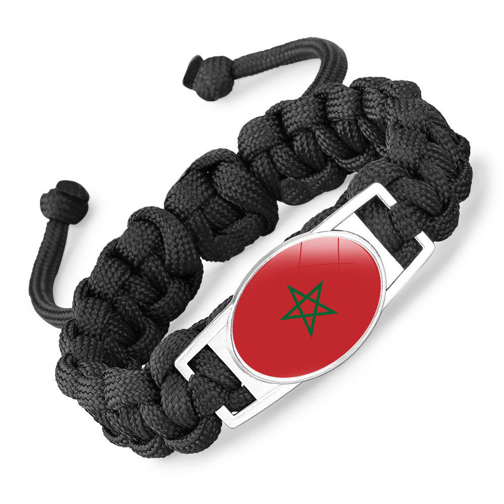 Flag-pattern Woven Adjustable Paracord Bracelet