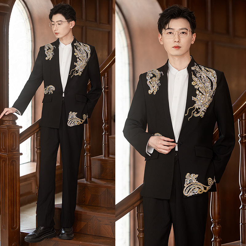 Bridegroom Wedding Suit Suit Zhongshan Suit Men - Picture 5 of 5