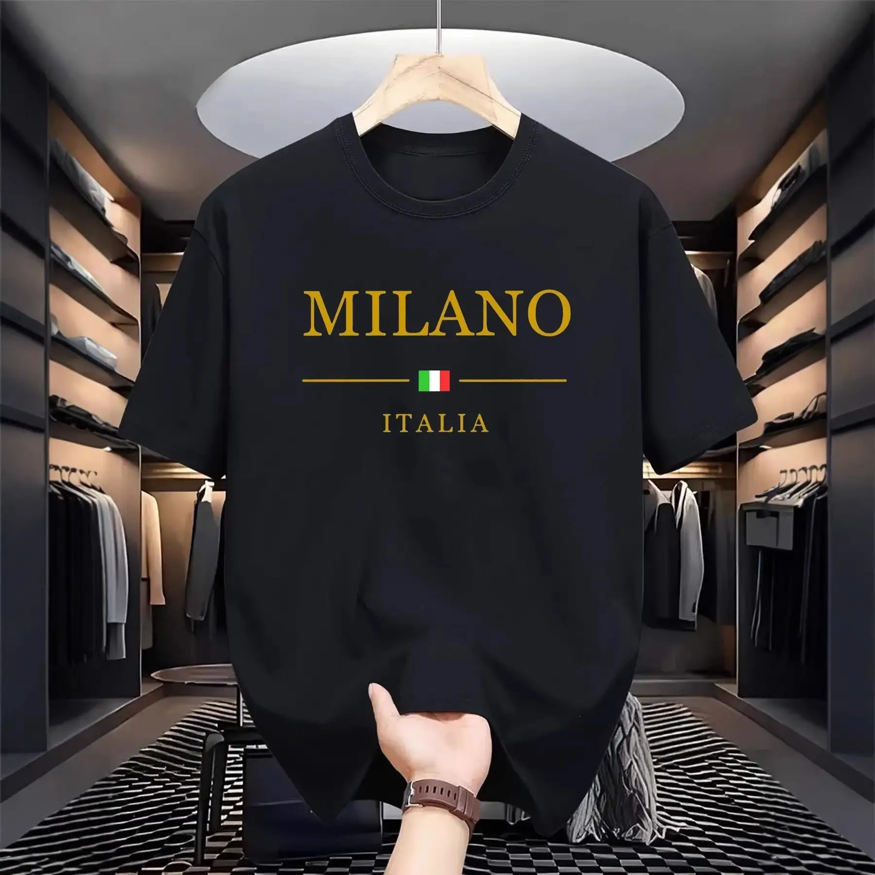Crew-neck T-shirt Vintage Style Short Sleeves