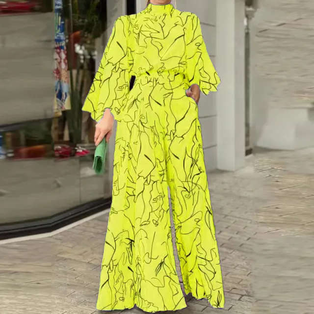 Elegant Striped New Print Jumpsuit For Women Yellow - Shop at LoveMi