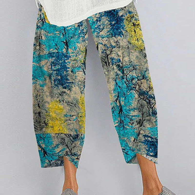 Title 6, Printed elastic waist pocket casual pants