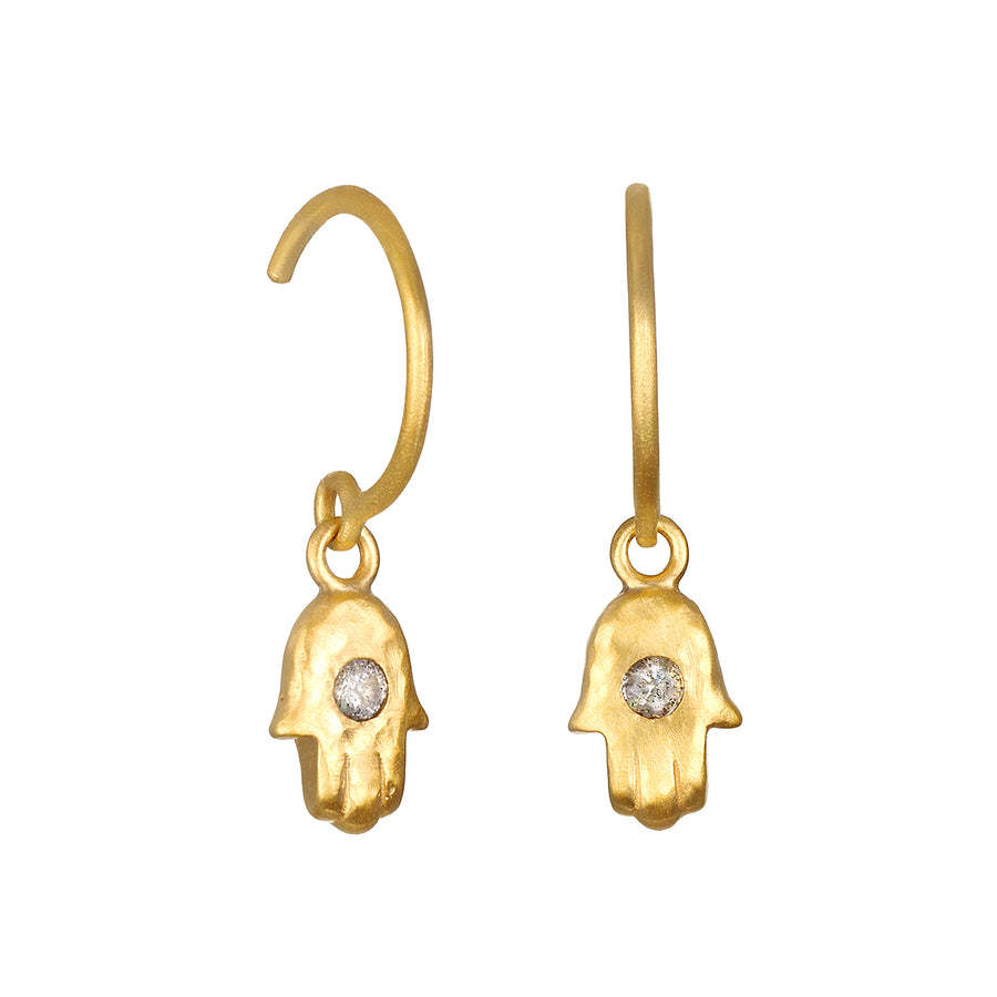 Sun And Moon Lotus Palm Zircon Earrings