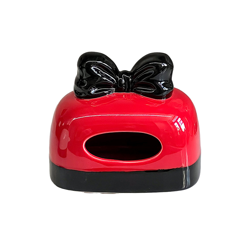 Red And Black Bow Tissue Box