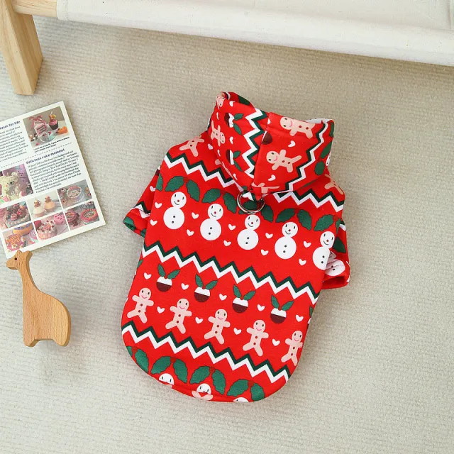 Dog Clothes Christmas Sweatshirt Clothes Red - Shop at LoveMi