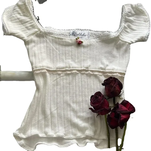 Shoulder Pleated Off shoulder Top Short Sleeve White - Shop at LoveMi