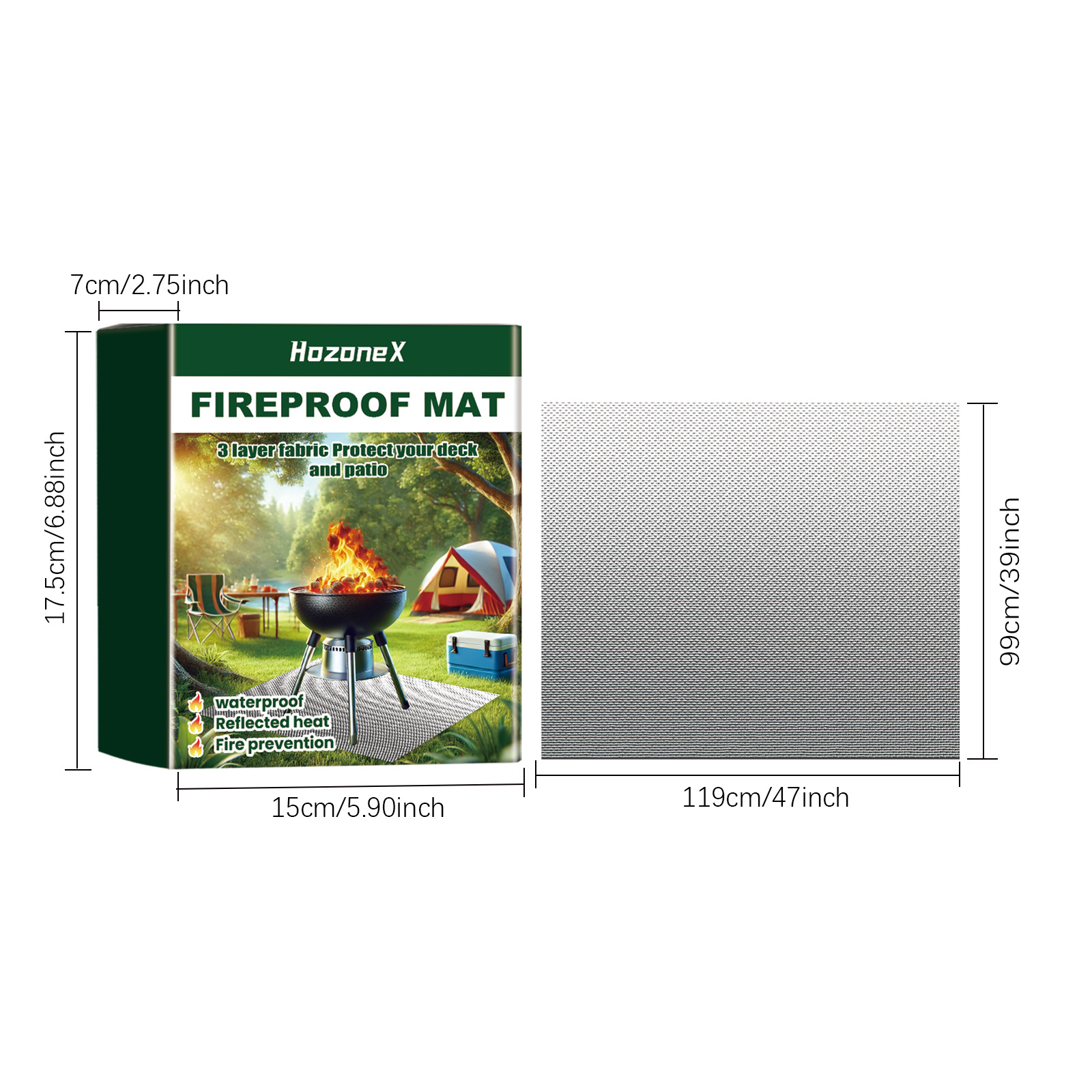 Title 9, Portable Barbecue Fireproof Pad Outdoor Lawn