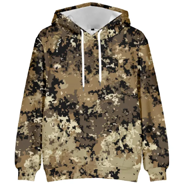 European And American Autumn And Winter Leaf Pattern Drop Shoulder Hooded Sweater 5 Style M - Shop at LoveMi