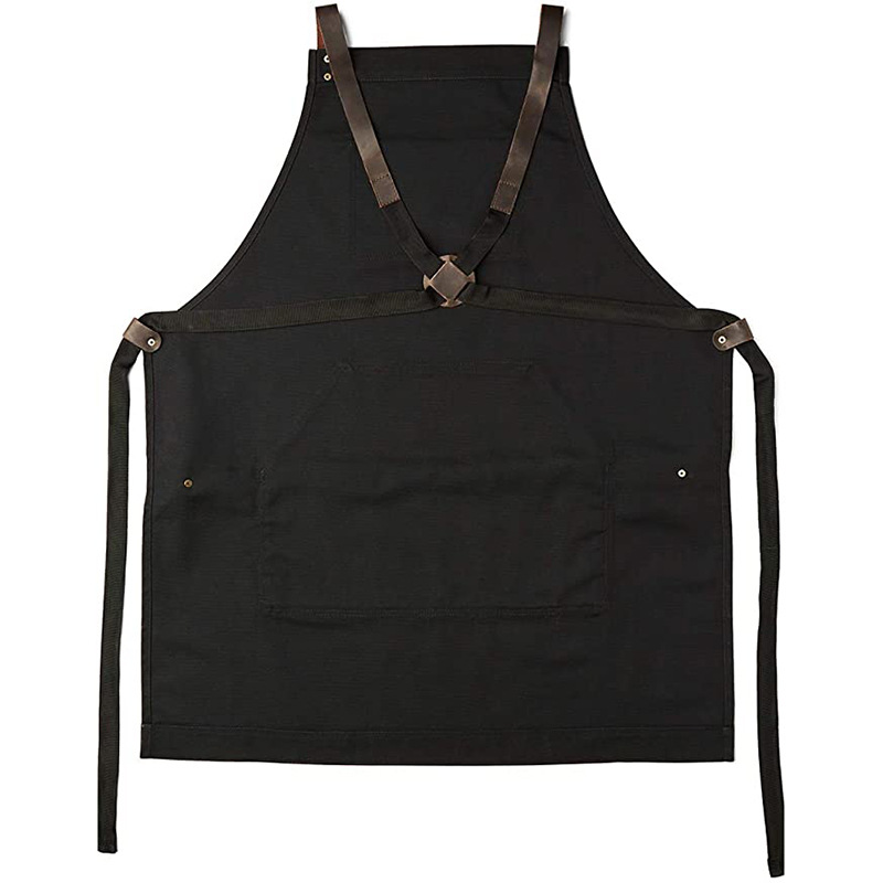 Modern Simple PU Leather Pocket Jean Apron