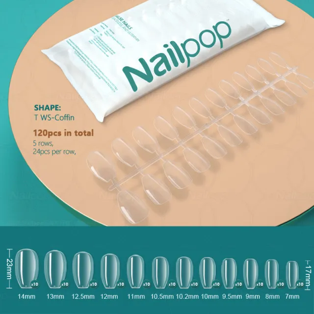 Transparent Nail Tip 120 piece Bag Ultra thin Seamless Full Sticker Fake Nails Short Ballet - Shop at LoveMi