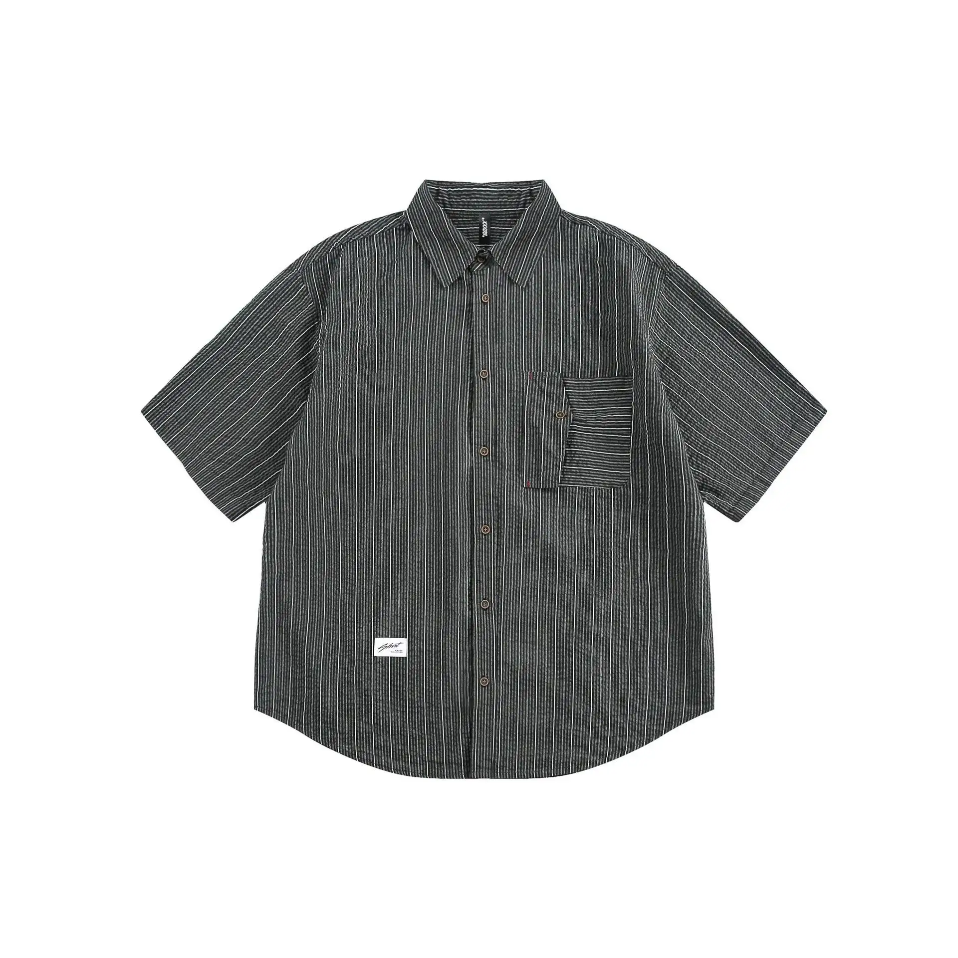 Retro Ins Hong Kong Style Japanese Style All-matching Casual Short-sleeved Shirt