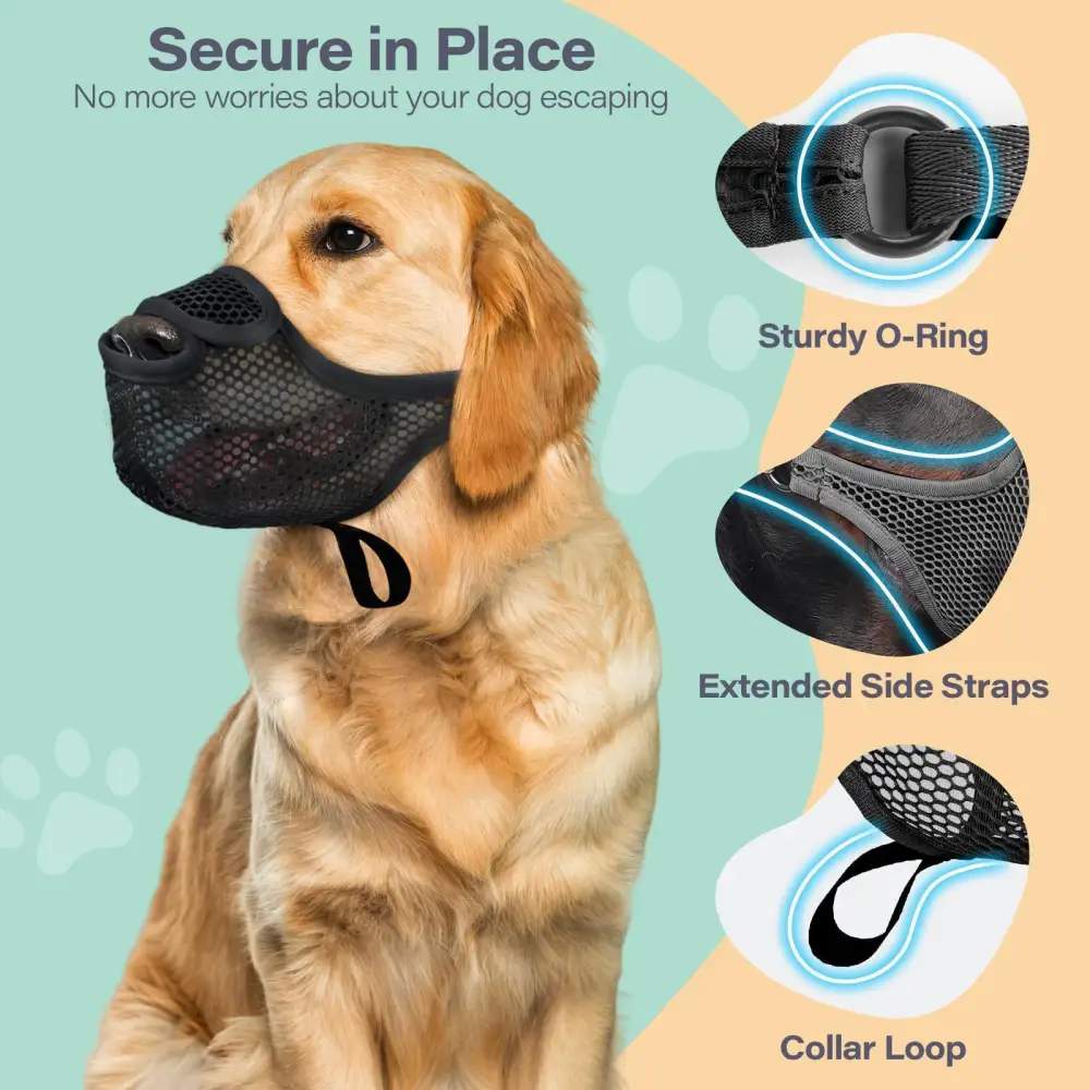 Adjustable Pet Dog Muzzle That Allows Drinking While Preventing