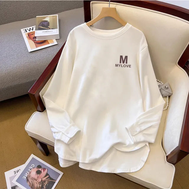 Spring And Autumn Bandage Dress Cotton Base Shirt Mid length M - Shop at LoveMi
