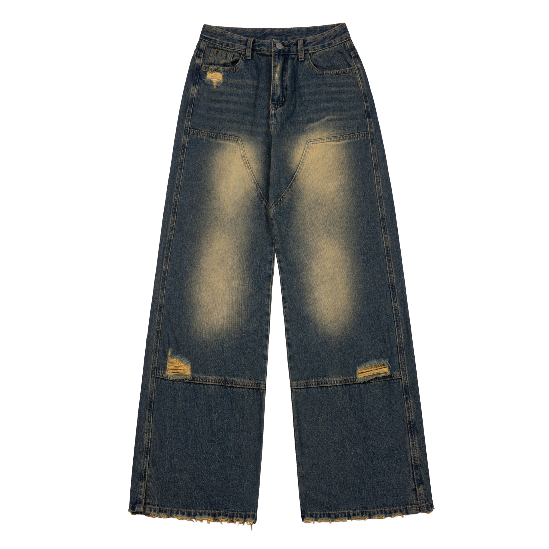 Loose Casual American Retro Worn Jeans Men And Women