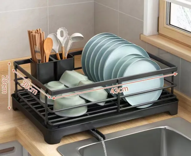 Kitchen Storage Rack Multi functional Draining Bowl Rack Bowl Dish Tableware Storage Iron Dish Rack Sink Draining Bowl Rack Black - Shop at LoveMi