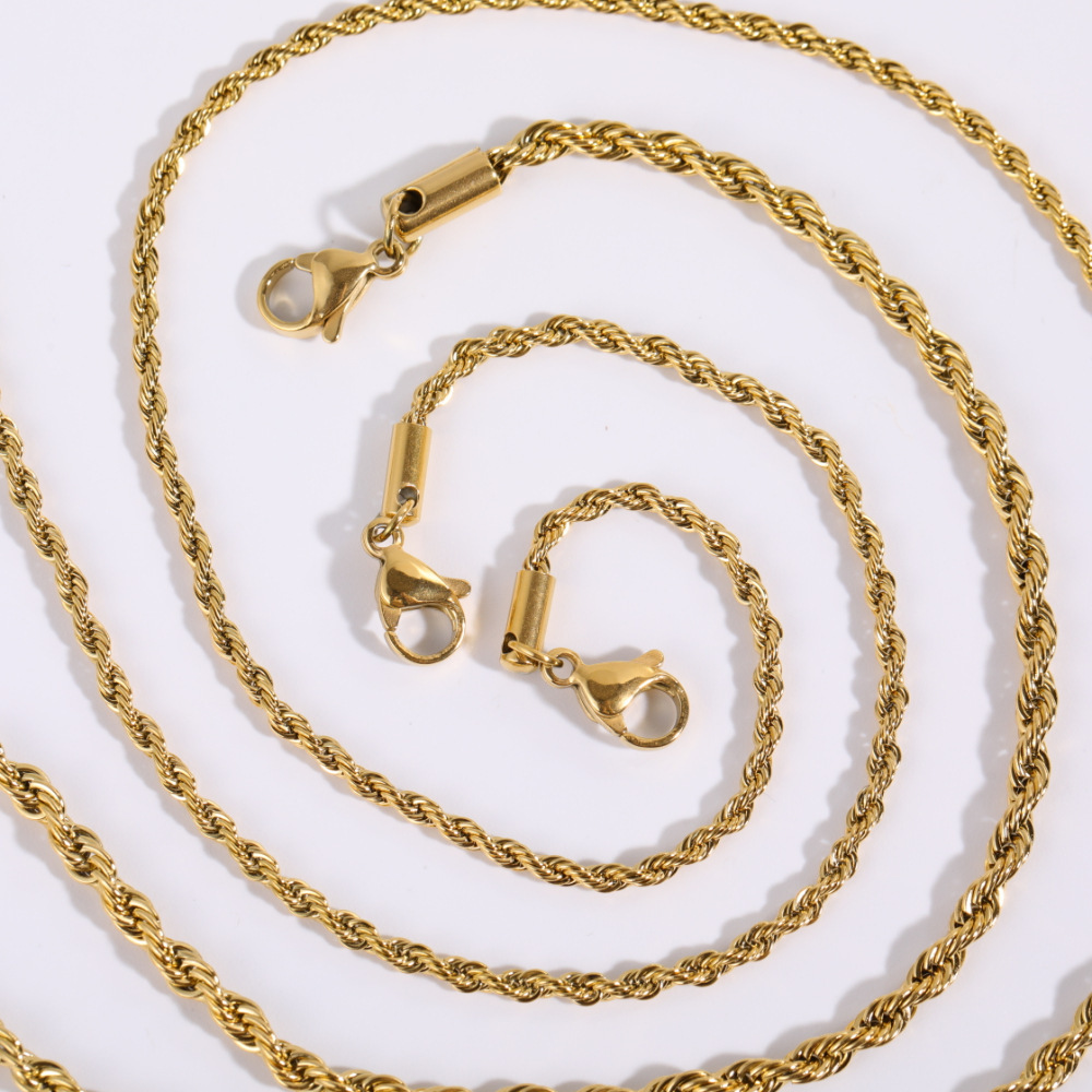 Stainless Steel Chain Necklace Twisted Rope Necklace