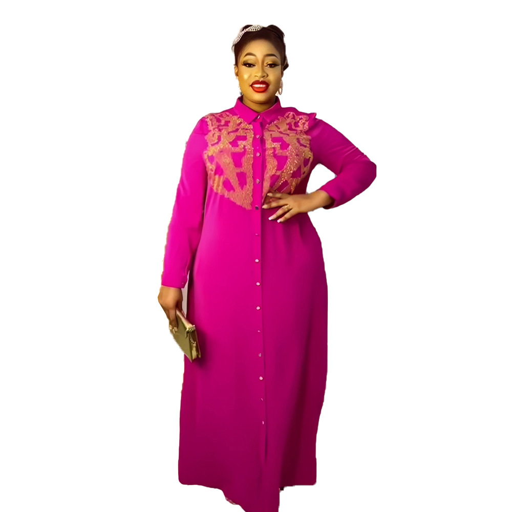 Rhinestone Collar Long Sleeve Dress, picture 6 of 9