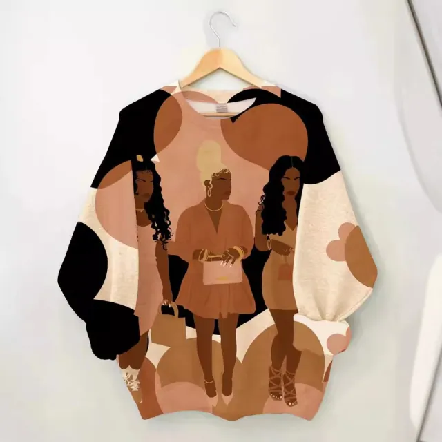 Urban Fashion Beauty Printed Long sleeved Sweatshirt Khaki - Shop at LoveMi