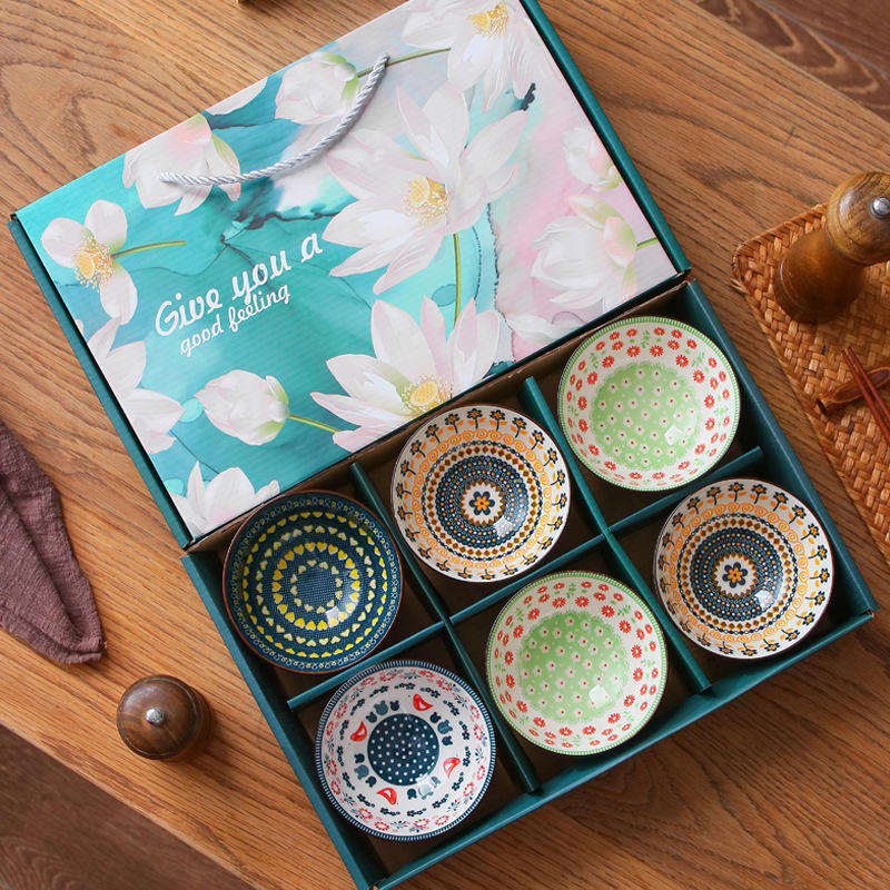 Colorful Ceramic Bowl Package Gift Box