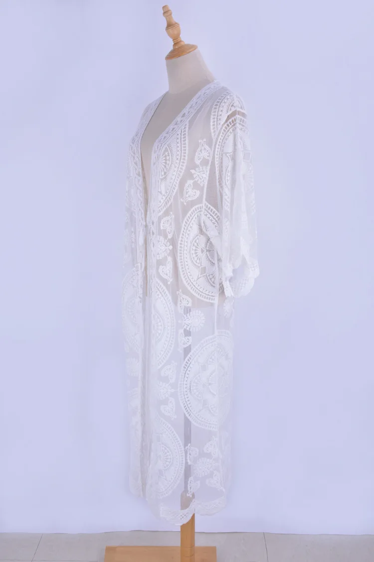 Title 2, Sexy see-through long lace blouse women