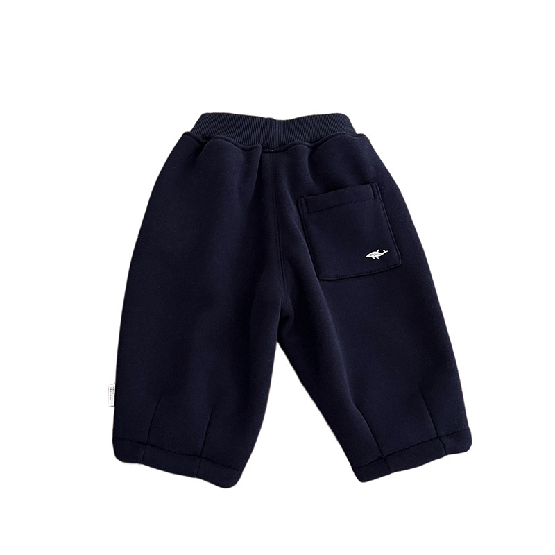 Fleece-lined Embroidered Thickened Casual Warm Pants