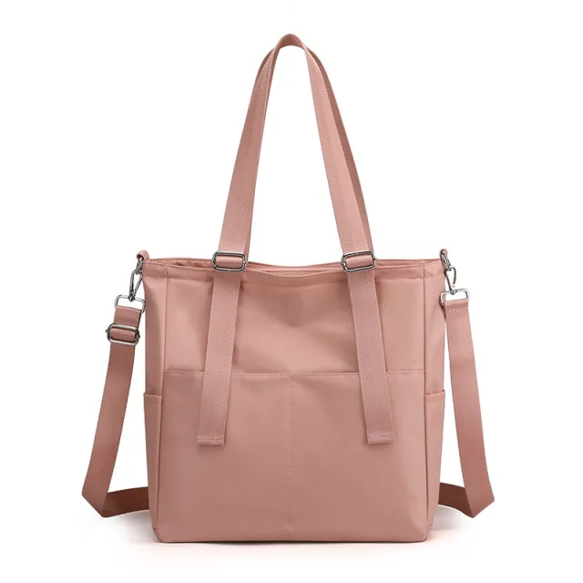 Oxford Cloth Shoulder Bag Large Capacity Casual Tote Bag Pink - Shop at LoveMi