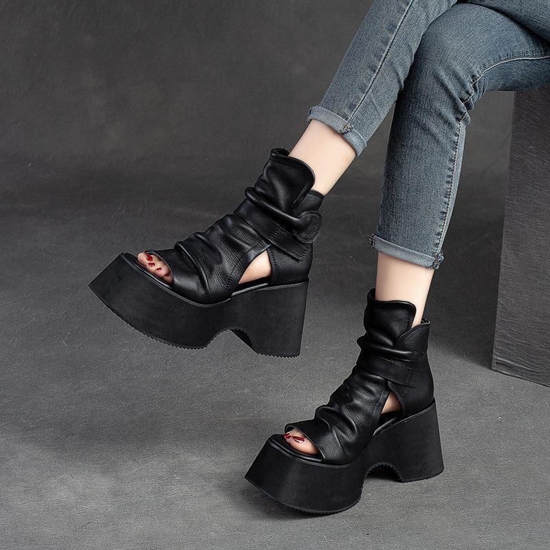 Fish-mouth Platform High-top Roman Womens Sandals