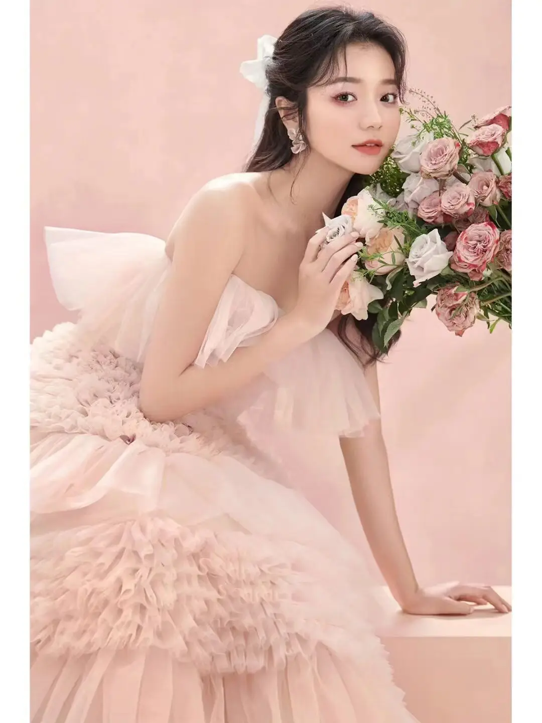 Street Photography Pettiskirt Colored Mesh Temperament Banquet