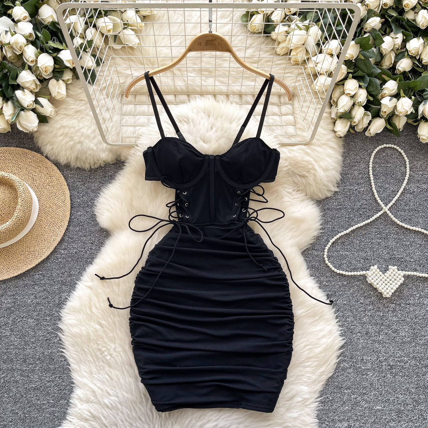 Fashion Personality Strap Tube Top Dress Women