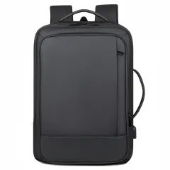 Backpack Men's Large Capacity Outdoor Travel Bag Hand-carrying Multifunctional Business Computer Bag Simple - Black - View 1