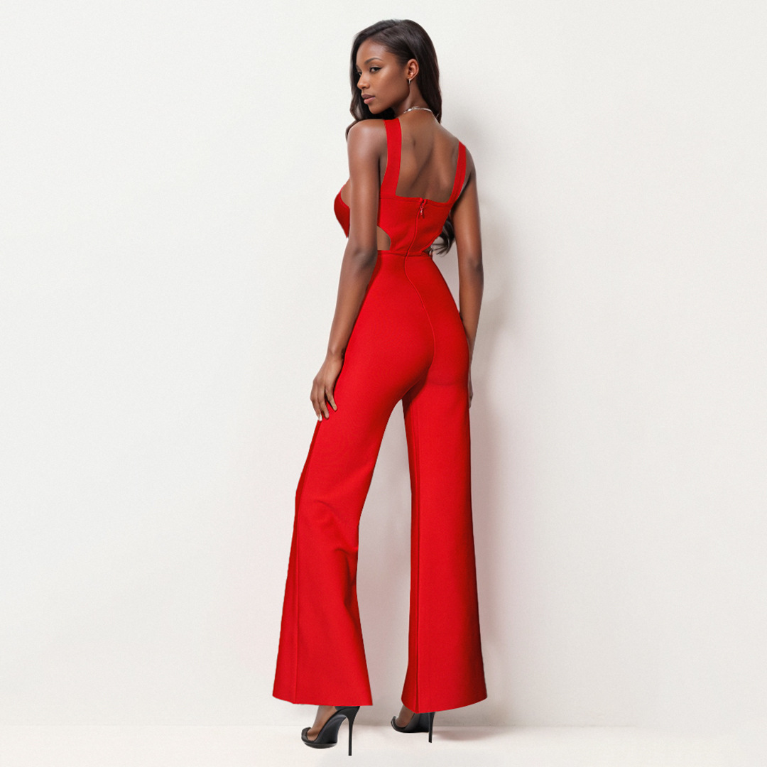 Title 16, Womens High-Grade Halter Bandage Jumpsuit perf...