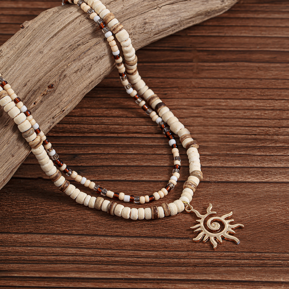 Fashion Coconut Shell Rice-shaped Beads Stringed Beads Necklace For Men