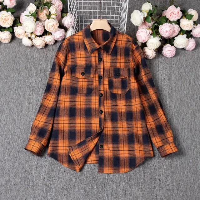European And American Fashion Plaid Top Khaki - Shop at LoveMi