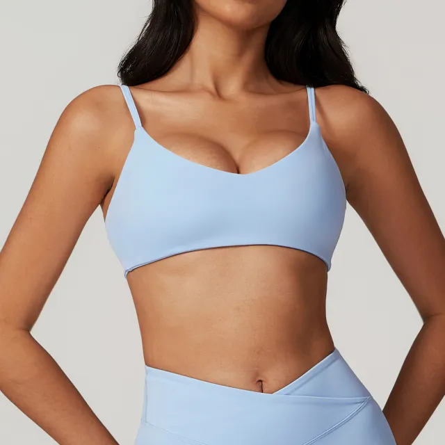 Eco friendly Recycled Quick drying Tight Yoga Vest Sky Blue - Shop at LoveMi