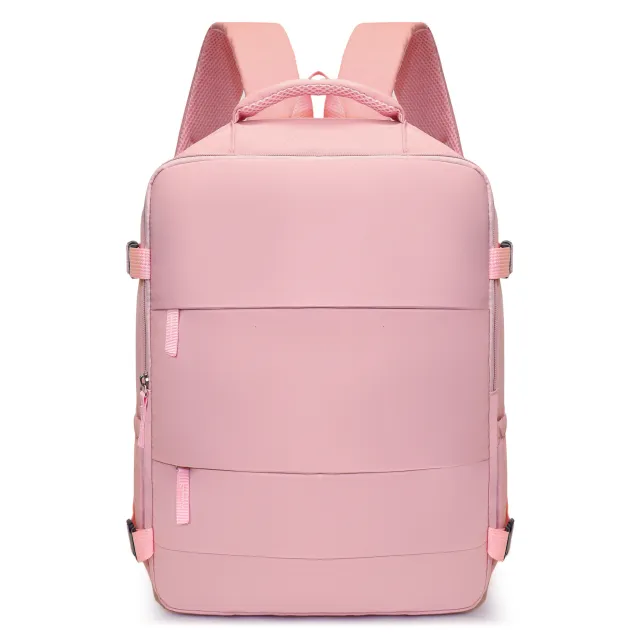 Women's Large Capacity Lightweight Multi purpose Solid Color Travel Backpack Pink - Shop at LoveMi