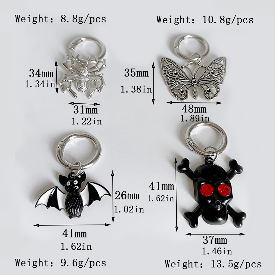 Personality Punk Skull Spider Pendant Shoe Buckle