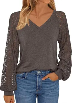 Women's Business Casual Shirt Fashion - Brown - View 1