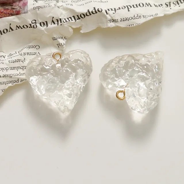 Ice Texture With Hanging Resin Accessories Diy Earrings For Women White 2Pcs - Shop at LoveMi