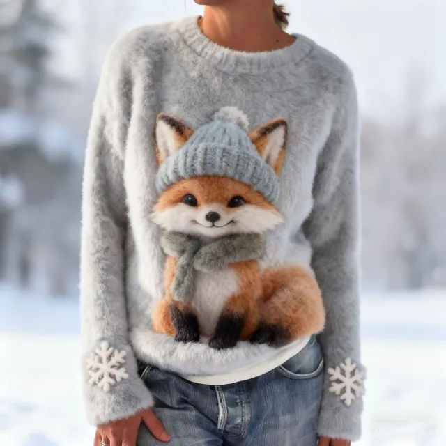 Womens Adorable Christmas Flannel Hoodie With Long Sleeves 4 Style Xl - Shop at LoveMi