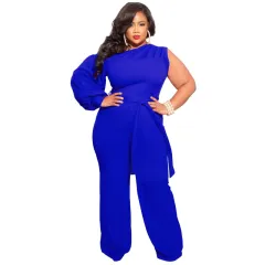 European And American Plus Size Women's Clothes Sports Pants - Blue - View 1