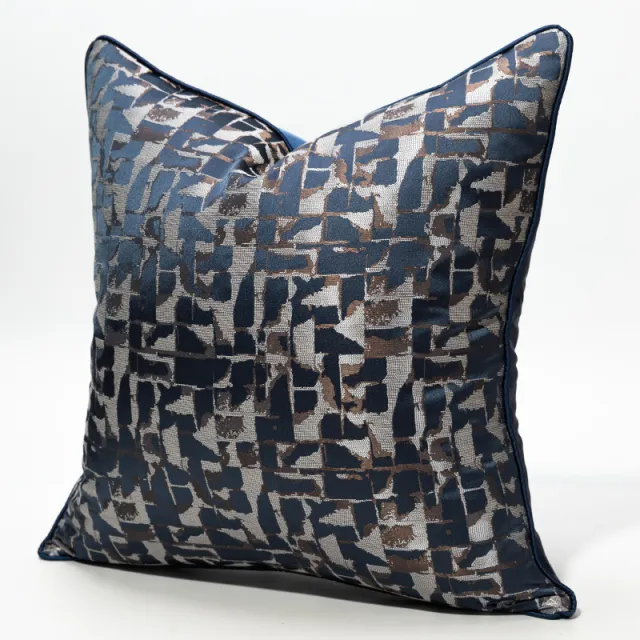 Modern Living Room Sofa Pillow Cases Small Plaid Dark Blue - Shop at LoveMi