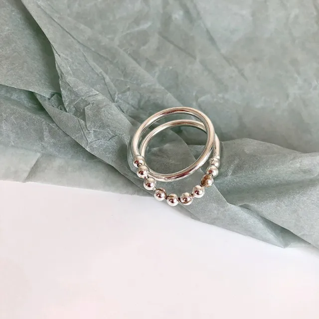 Fashion Ball Ring Women's Retro Line 925 Silver Plated Forefinger Ring Jz8249 Silver - Shop at LoveMi