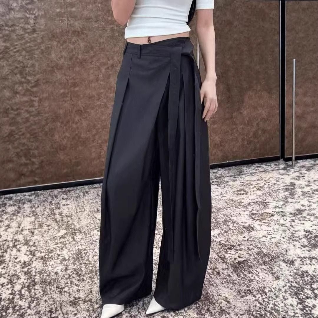 Fashionable Loose-fit Figure-flattering Wide-leg Casual Pants