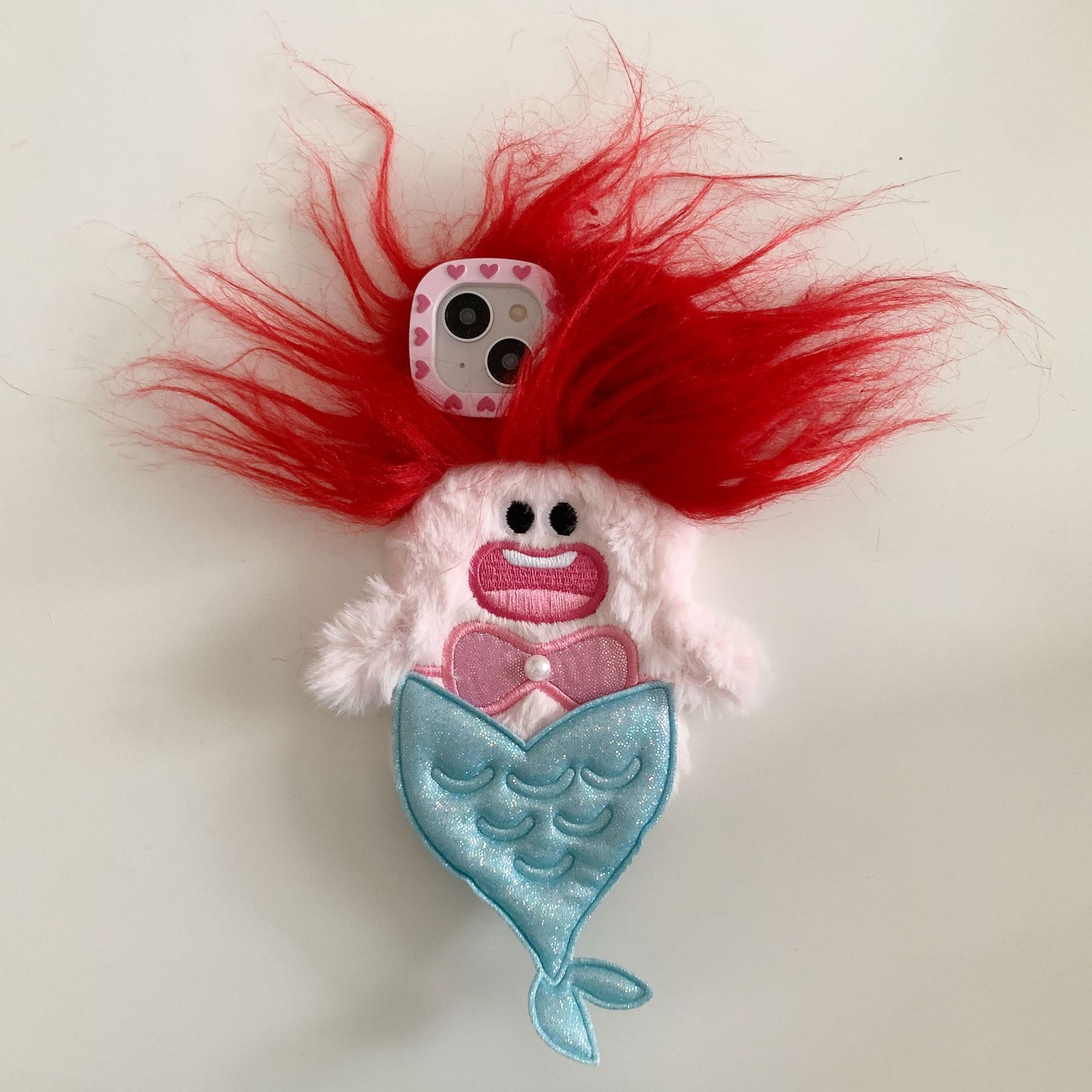Plush Funny Puffed-Up Mermaid Drop-Proof Phone Case