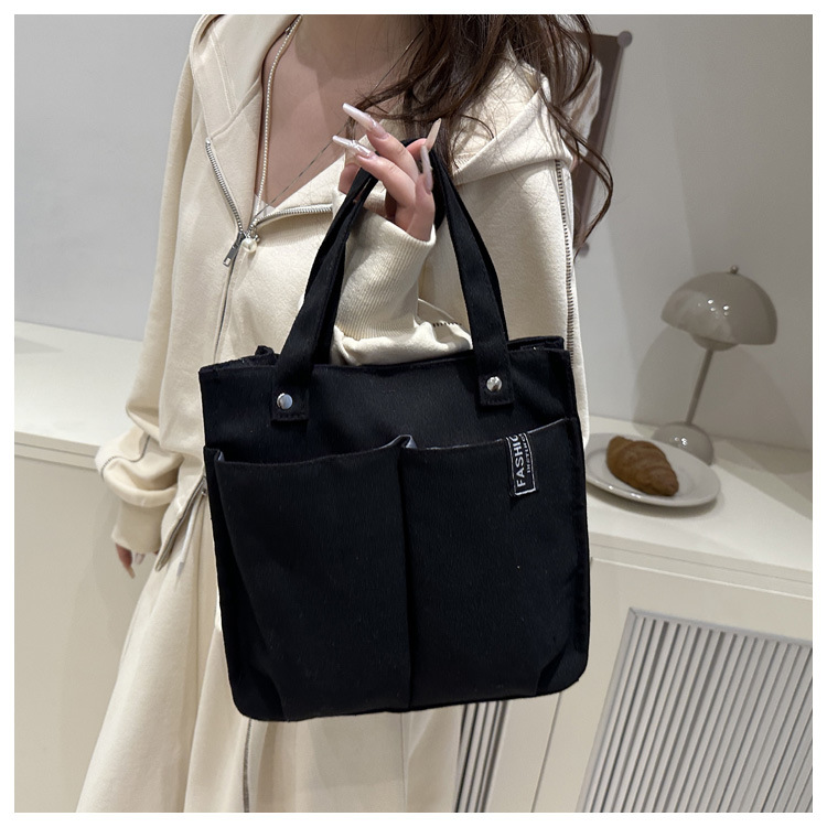 Plain-colored Tote Bag Student Lunch Box 3