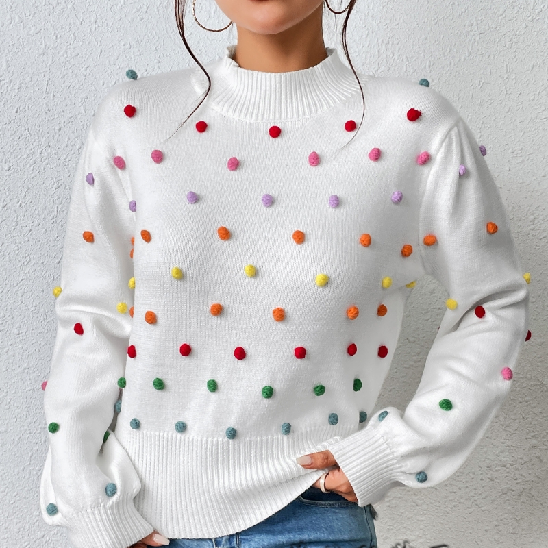 Color Yarn Ball Women's Knitwear Female